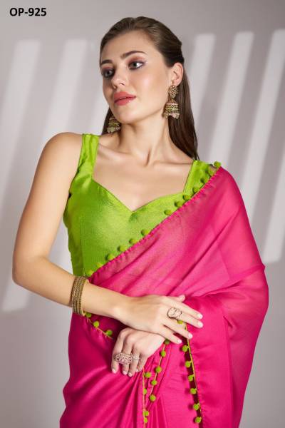 LAXMINAM OP-925 DESIGNER CHIFFON SAREE WHOLESALER IN INDIA